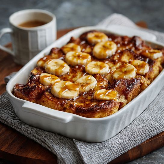 Caramelized Banana French Toast Bake Recipe - Recipe Image