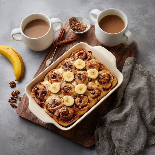 Banana Cinnamon Roll Bake Recipe - Recipe Image