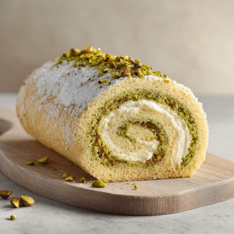 Pistachio Roll Cake Recipe