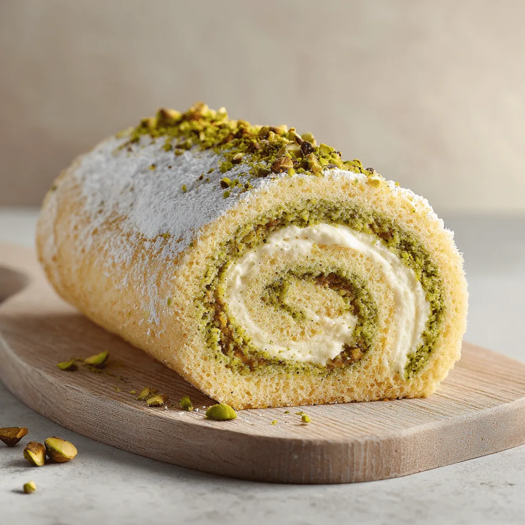 Pistachio Roll Cake Recipe