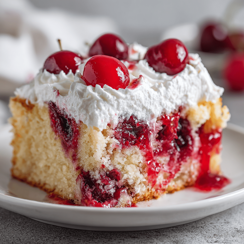 Moist & Sweet Cherry Poke Cake Recipe