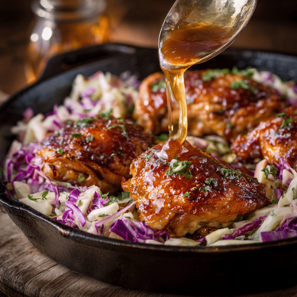 Sticky Apple Cider Chicken with Crisp Autumn Slaw Recipe - Recipe Image