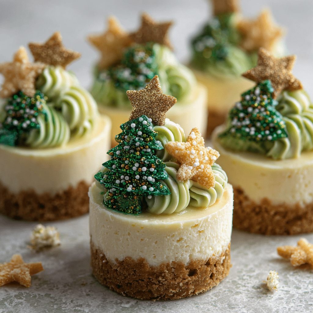 Delightful Christmas Tree Mini Cheesecakes Recipe - Recipe Image