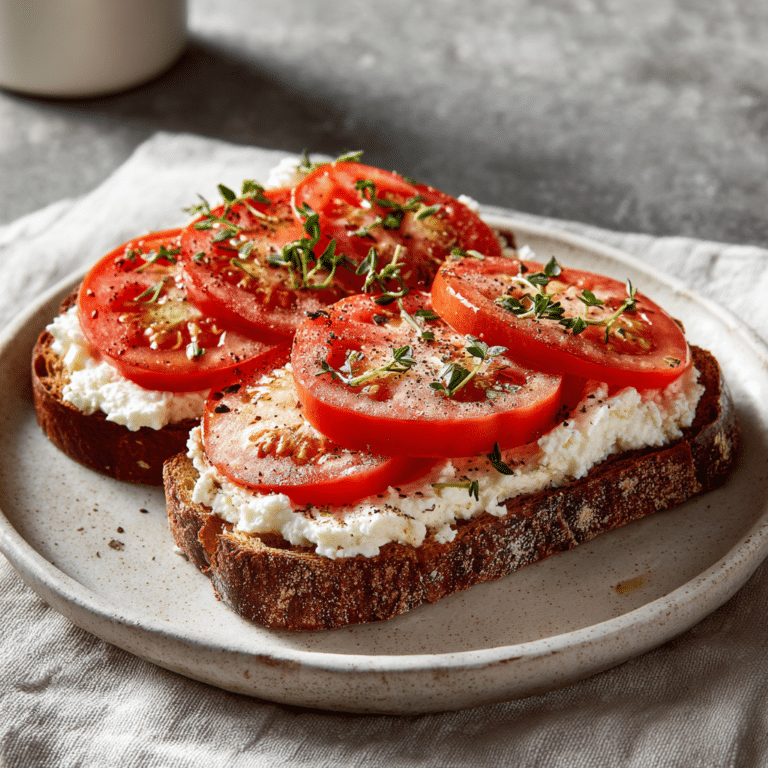 Tomato and Cottage Cheese Toast Recipe