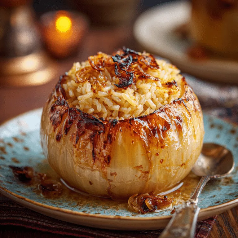 Creamy Rice-Stuffed Onion Bake (Whole Onion Style) Recipe
