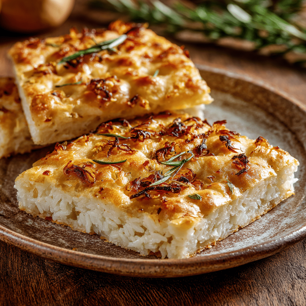 Creamy Rice-Stuffed Focaccia Bake Recipe