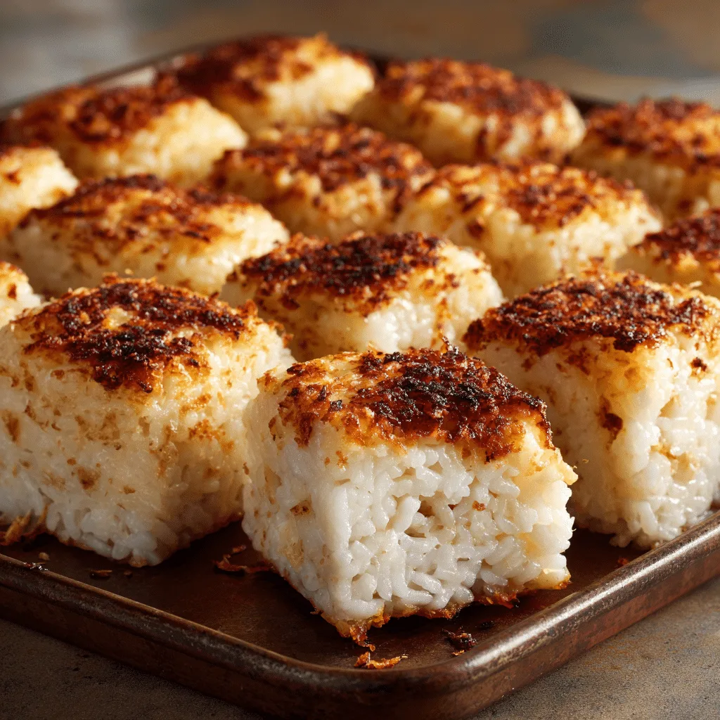 Creamy Rice-Stuffed Rice Balls Sheet Bake Recipe