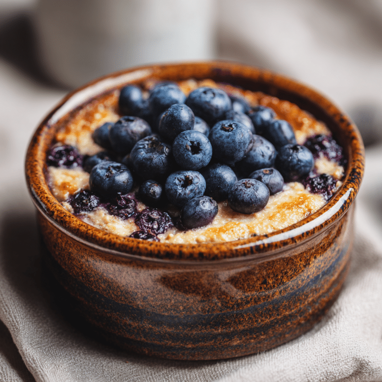 Creamy Baked Oatmeal with Blueberries Recipe