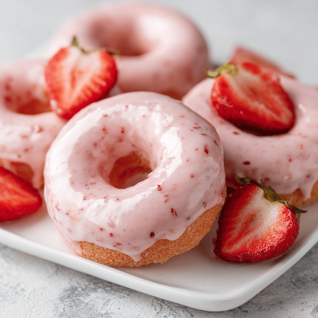 Strawberry Baked Donuts Recipe - Recipe Image