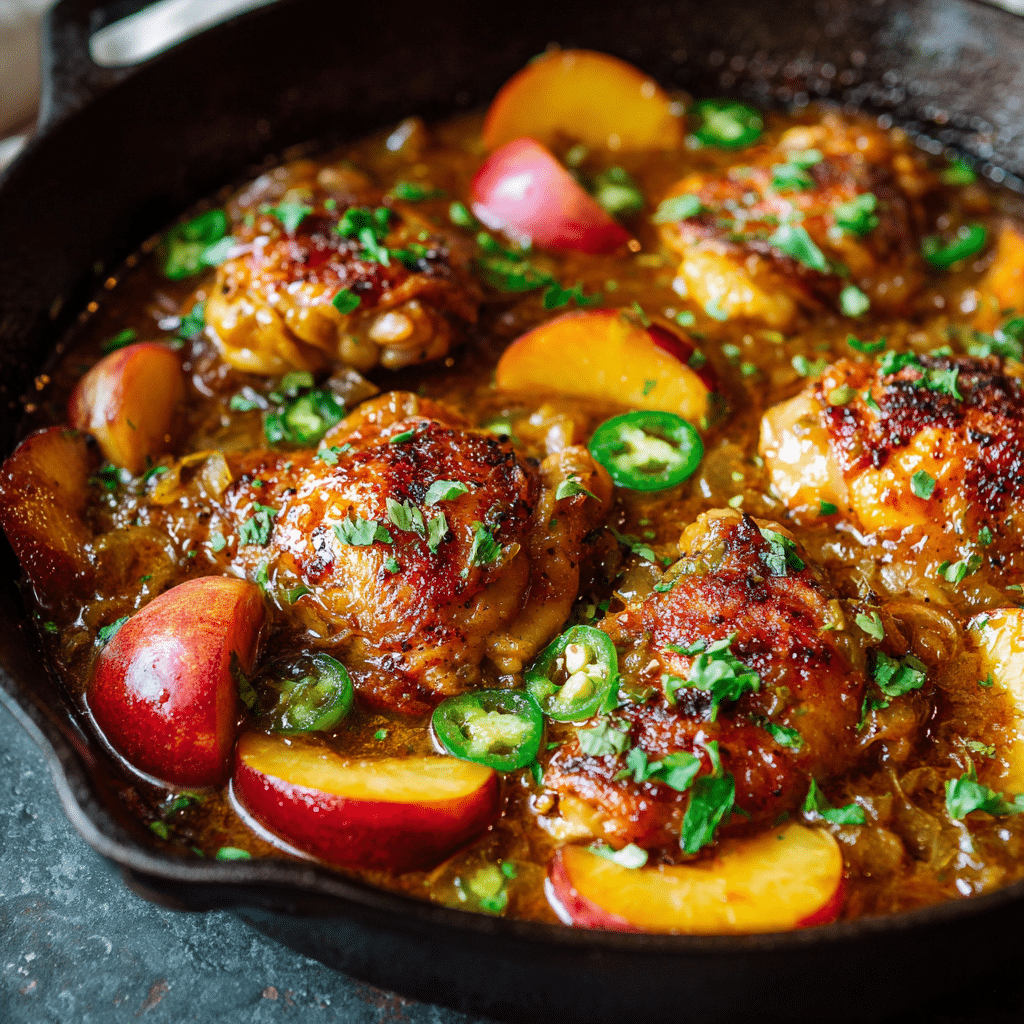 Pioneer Woman Peach Whiskey Chicken Recipe - Recipe Image