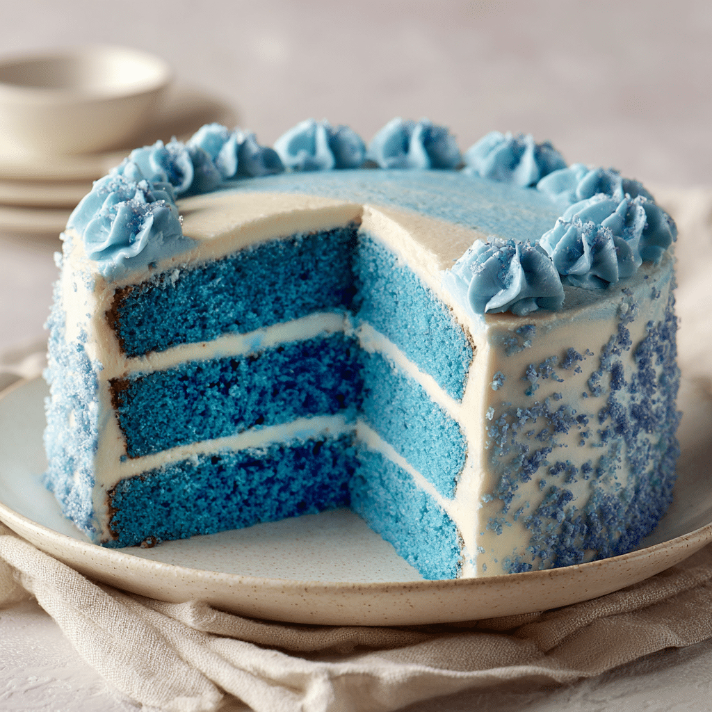 Blue Velvet Cake with Cream Cheese Frosting Recipe - Recipe Image