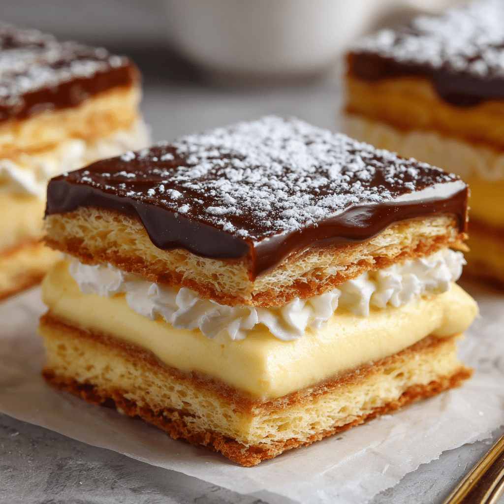 Vanilla Custard Cream Squares:  - Recipe Image