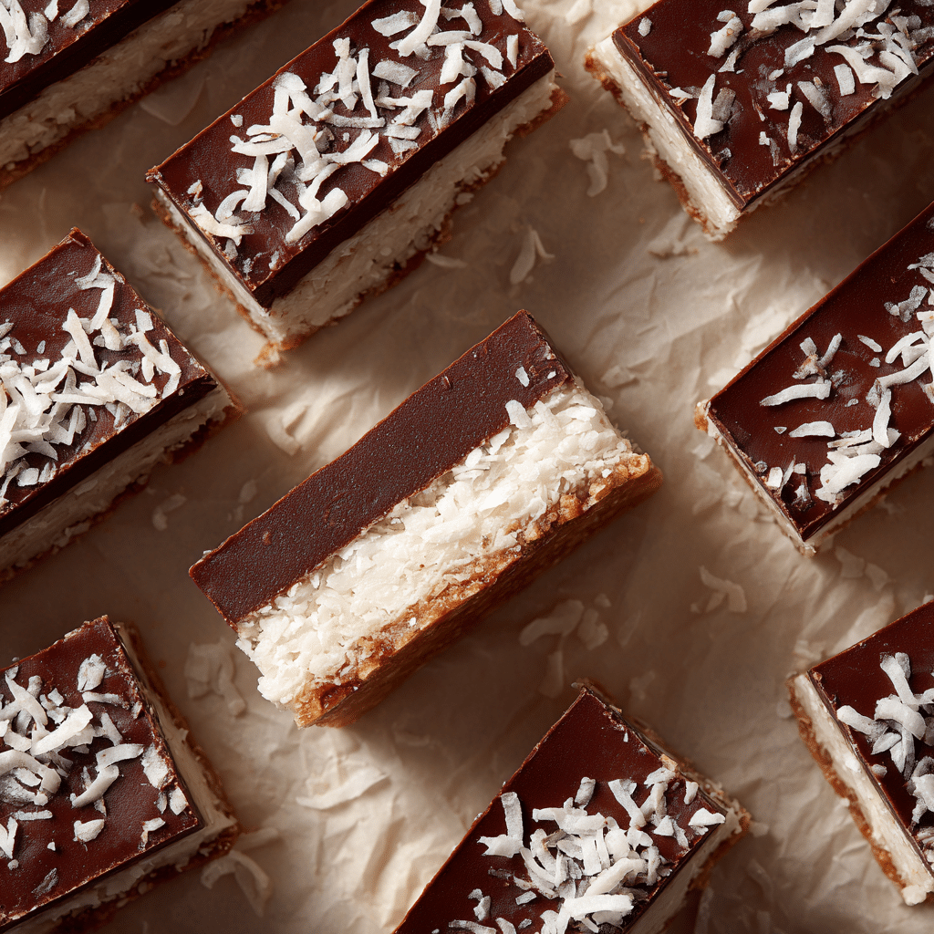 Chocolate Coconut Slice Recipe - Recipe Image