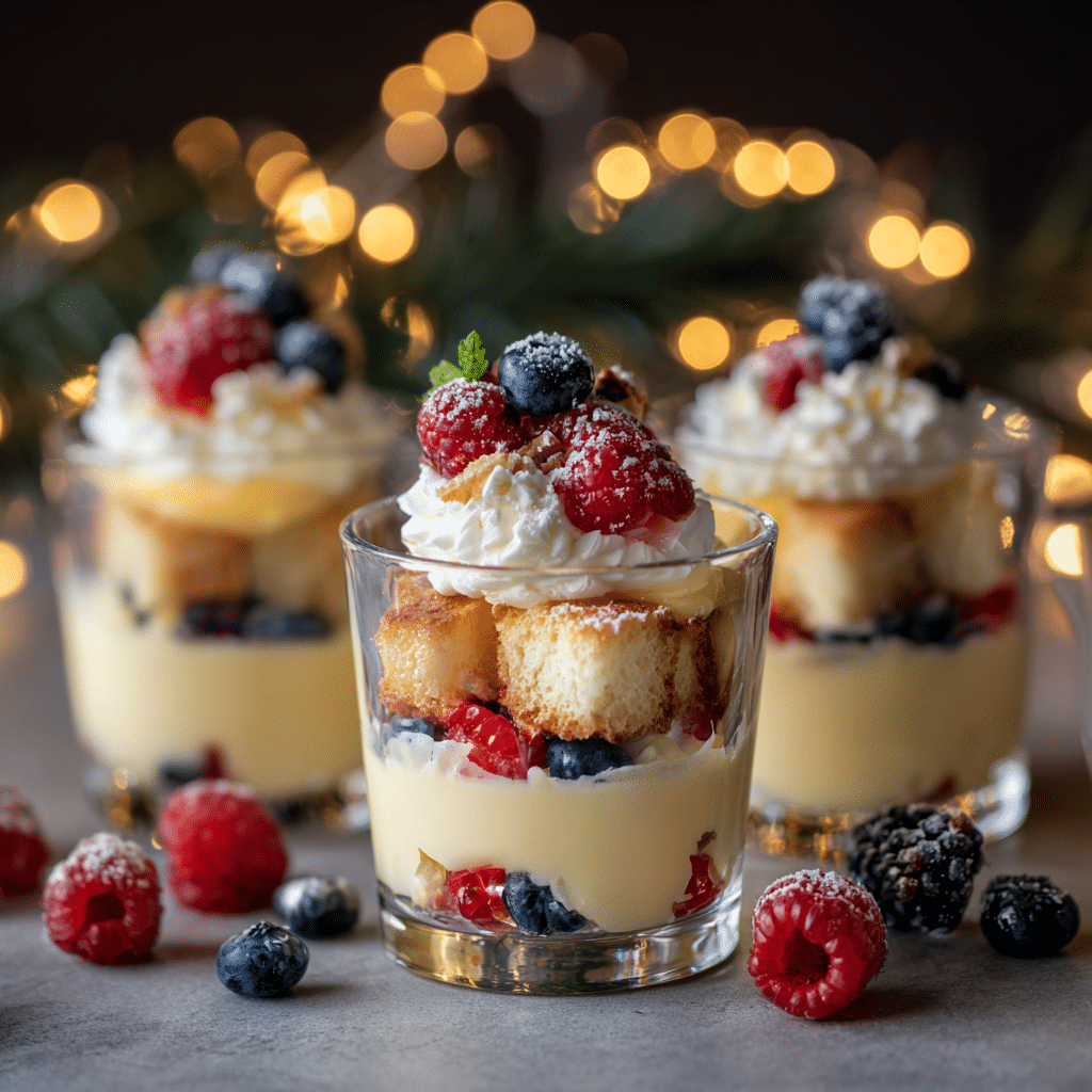 Creamy Christmas Trifle Parfait Shots Recipe - Recipe Image
