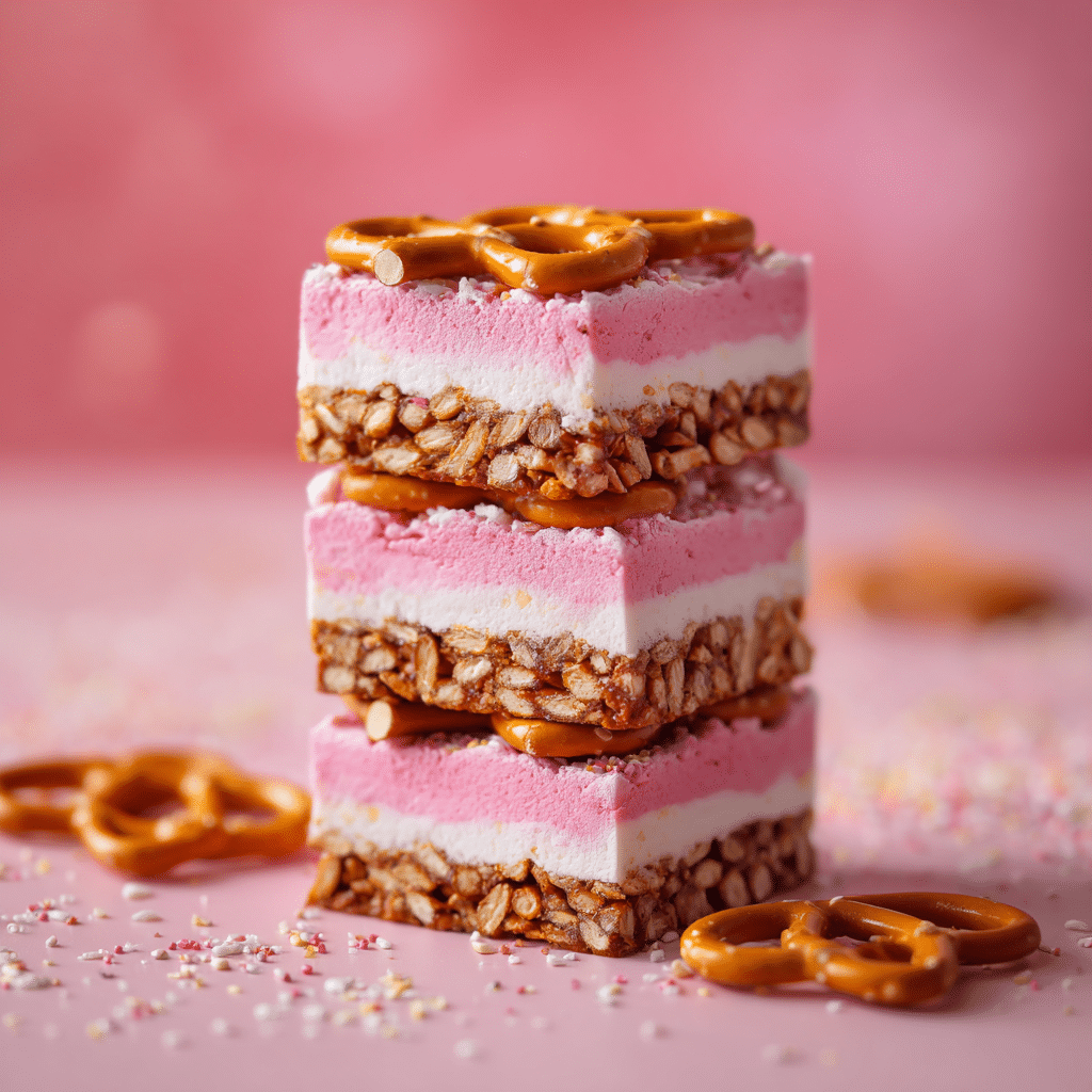 Strawberry Pretzel Marshmallow Treats Recipe - Recipe Image