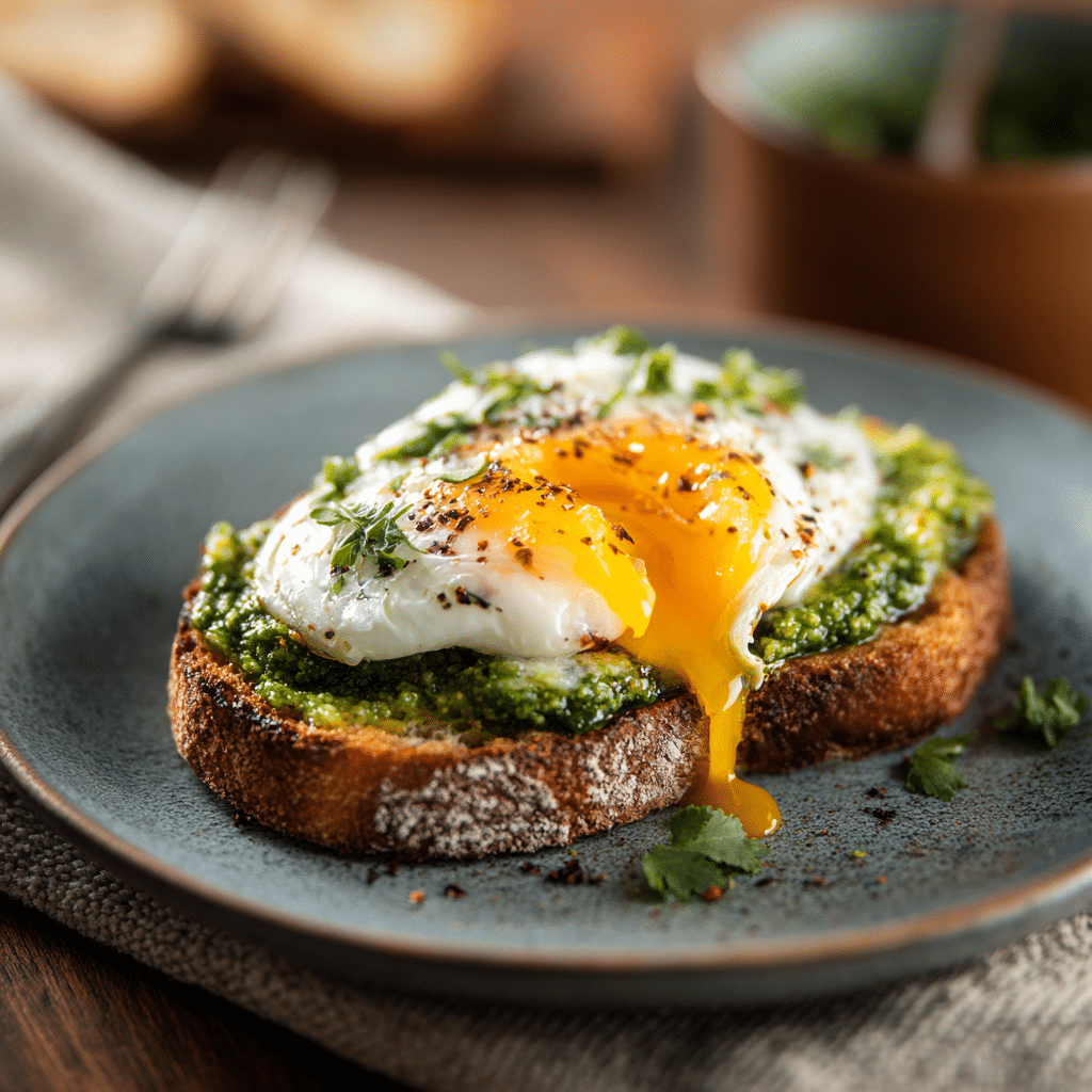 The Perfect Jammy Egg, Avocado & Pesto Toast Recipe - Recipe Image