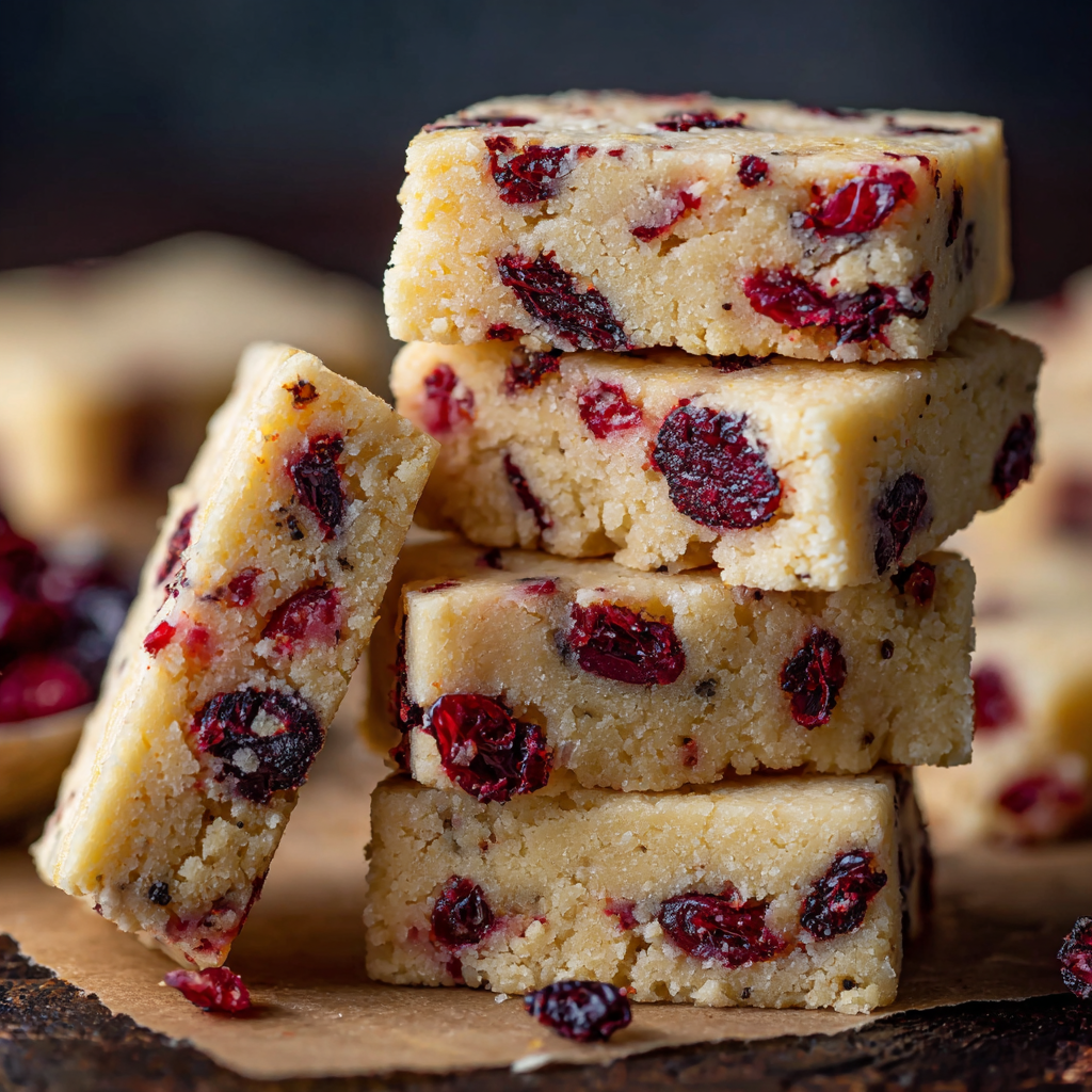 Cranberry Orange Shortbread Cookies Recipe - Recipe Image