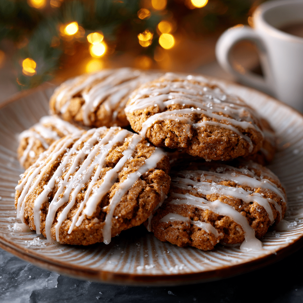 Iced Gingerbread Oatmeal Cookies Recipe - Recipe Image