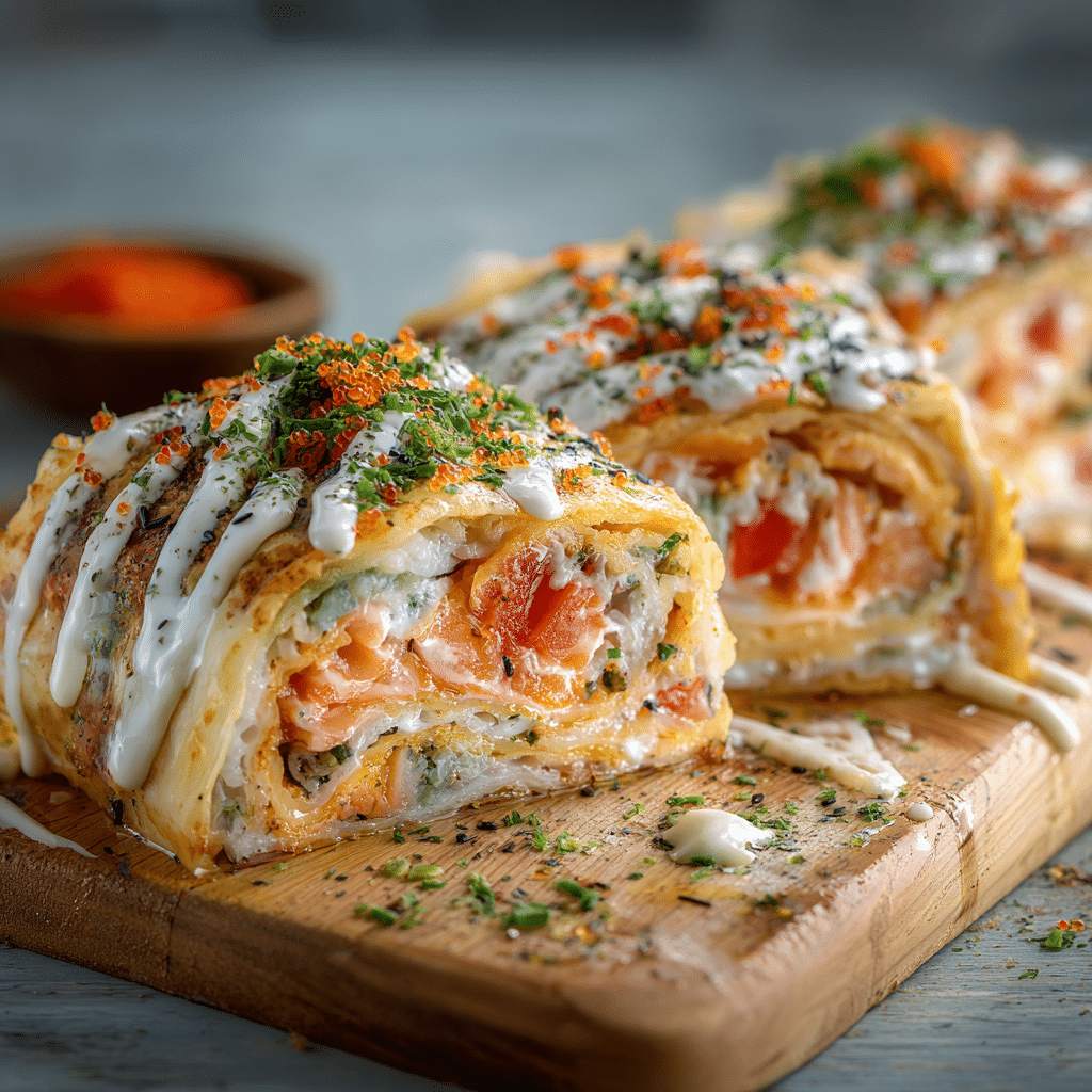 Creamy Sushi Bake Wraps (Folded Style) Recipe - Recipe Image