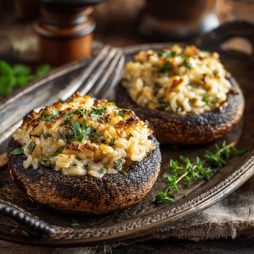 Creamy Rice-Stuffed Portobello Bake Recipe - Recipe Image