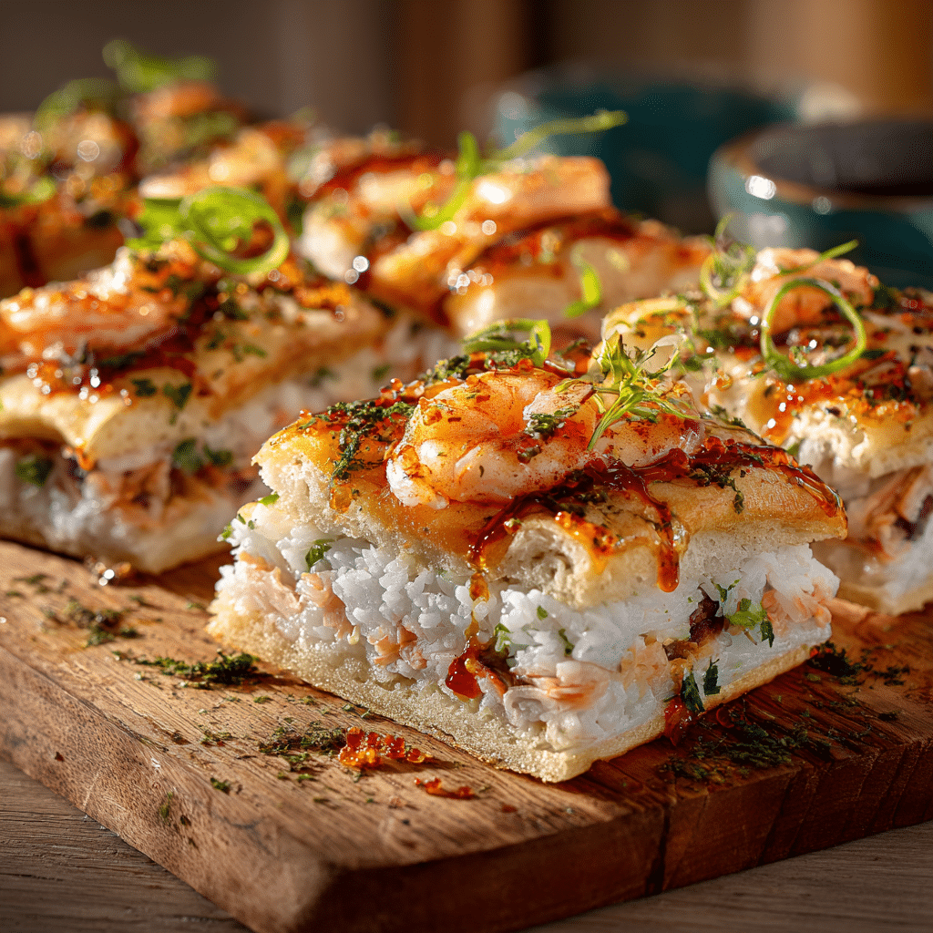 Creamy Sushi Bake Flatbread Recipe - Recipe Image