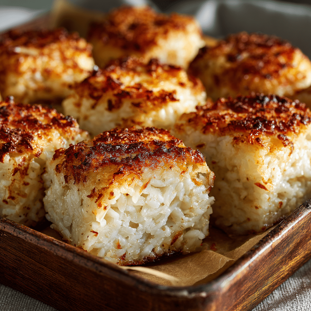 Creamy Rice-Stuffed Rice Balls Sheet Bake Recipe - Recipe Image