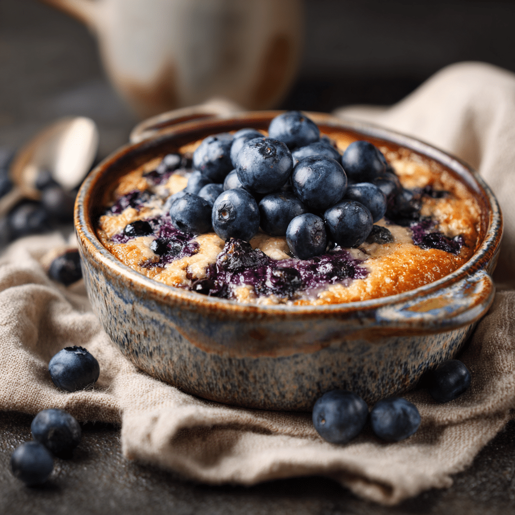 Creamy Baked Oatmeal with Blueberries Recipe - Recipe Image