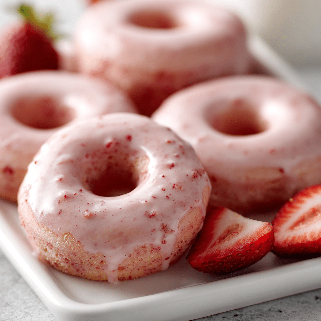 Strawberry Baked Donuts Recipe - Recipe Image