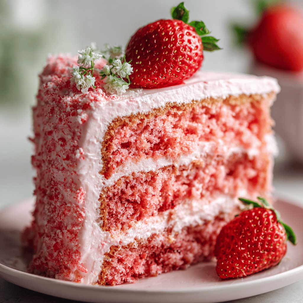 Heavenly Fresh Strawberry Cake Recipe - Recipe Image