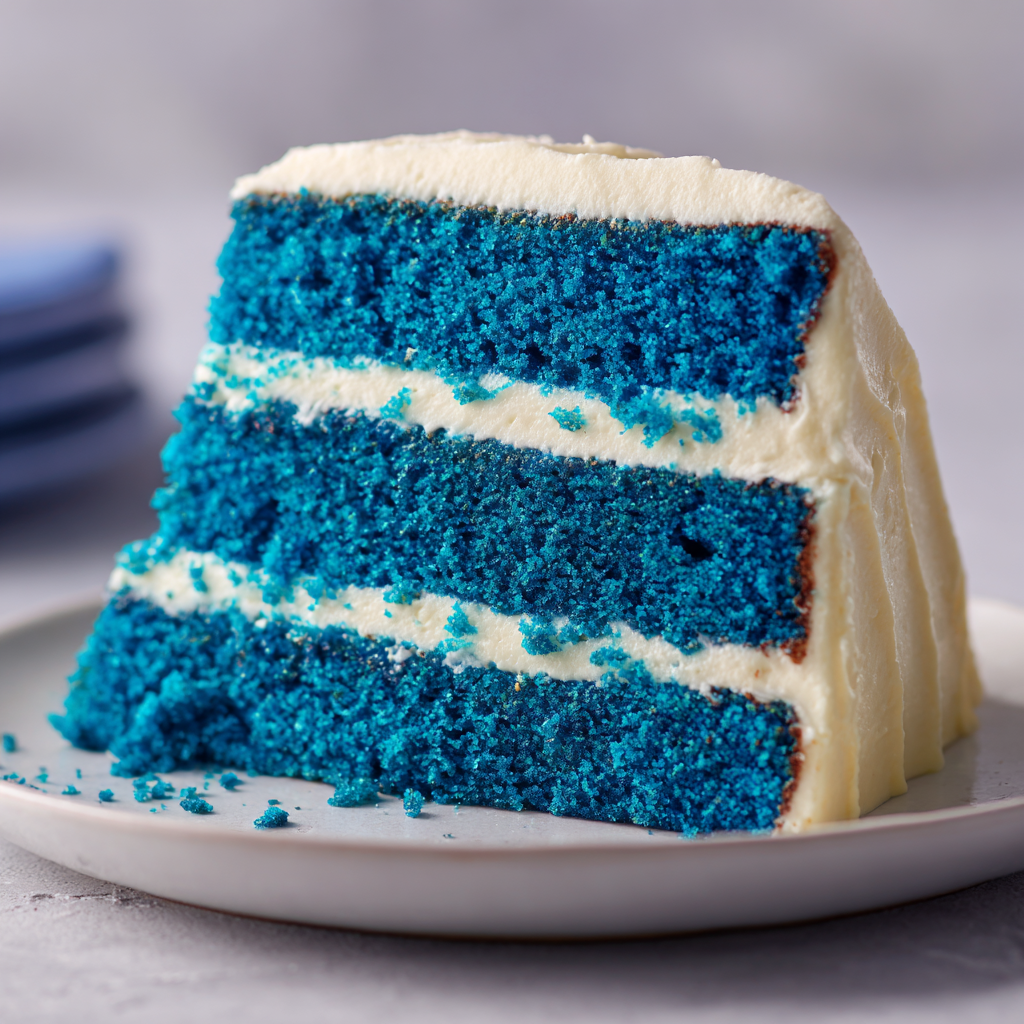 Blue Velvet Cake with Cream Cheese Frosting Recipe - Recipe Image