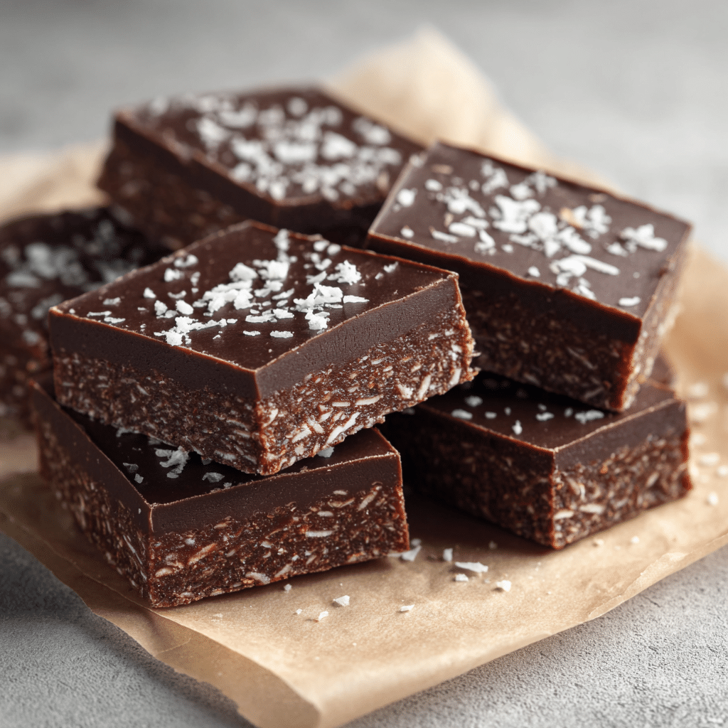 Chocolate Coconut Slice Recipe - Recipe Image