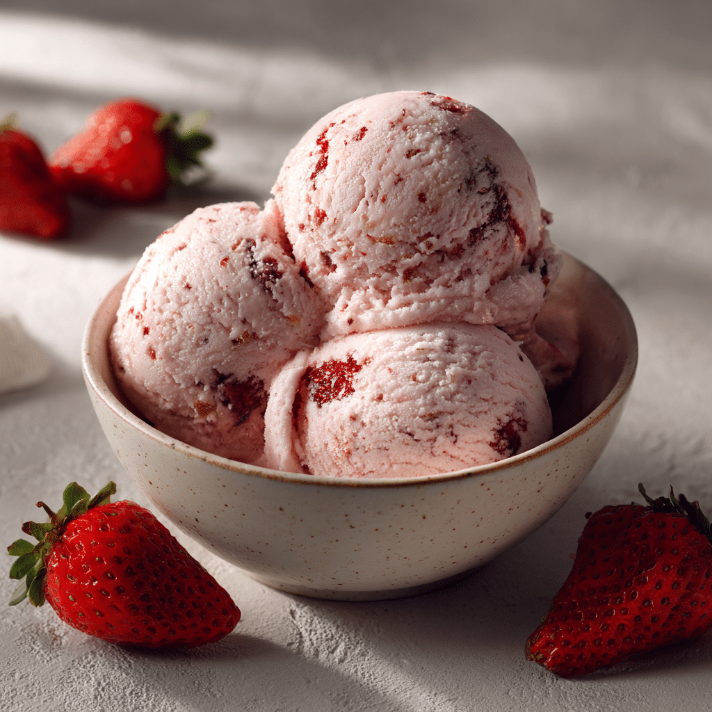 No-Churn Roasted Strawberry Ice Cream Recipe - Recipe Image