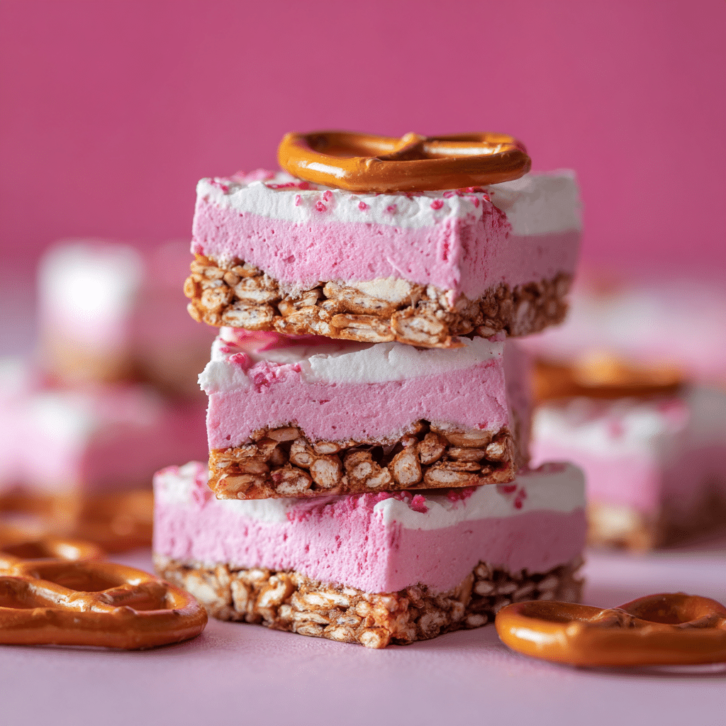 Strawberry Pretzel Marshmallow Treats Recipe - Recipe Image