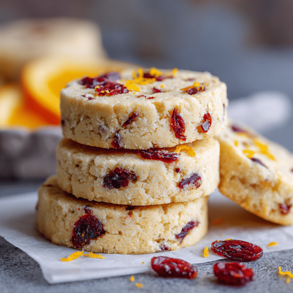 Cranberry Orange Shortbread Cookies Recipe - Recipe Image