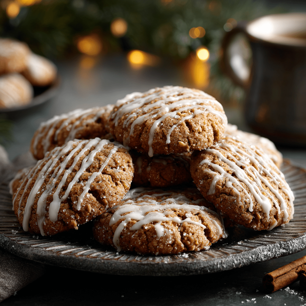 Iced Gingerbread Oatmeal Cookies Recipe - Recipe Image