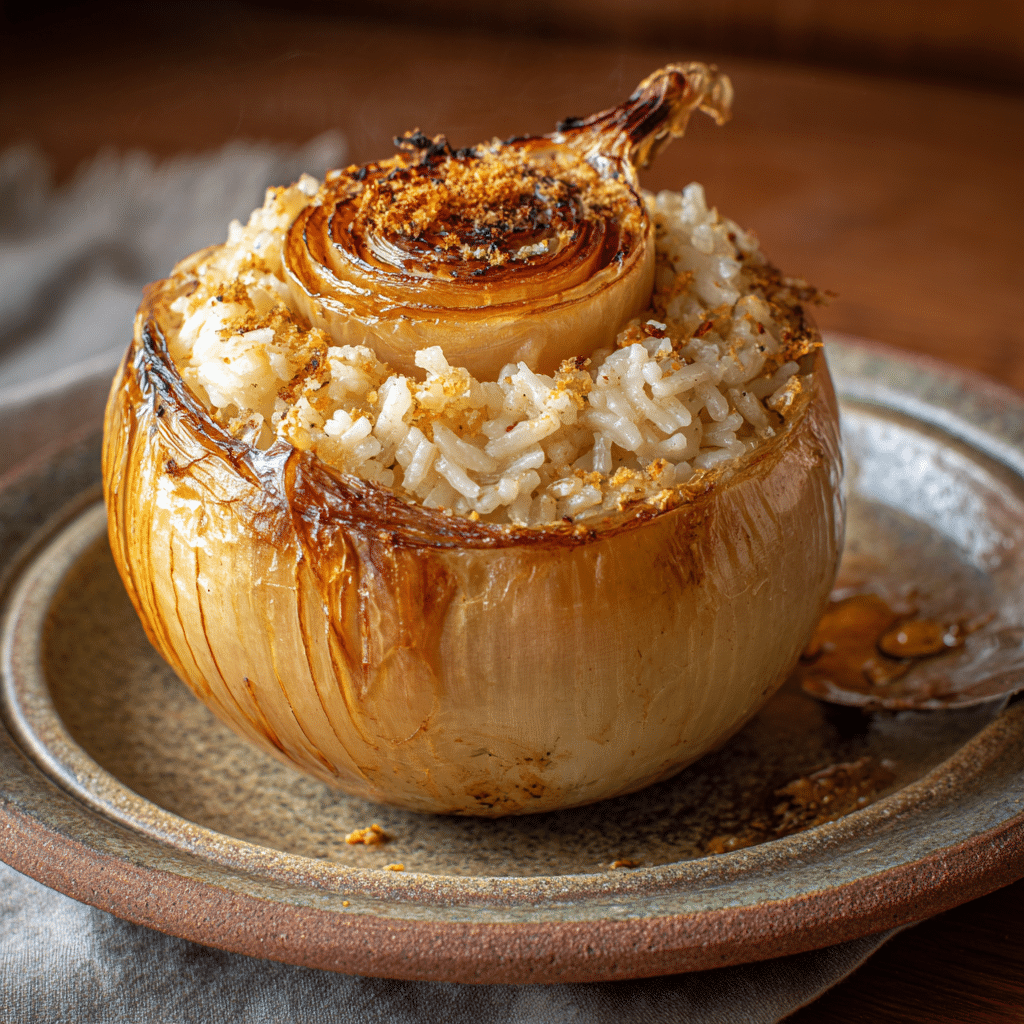 Creamy Rice-Stuffed Onion Bake (Whole Onion Style) Recipe - Recipe Image
