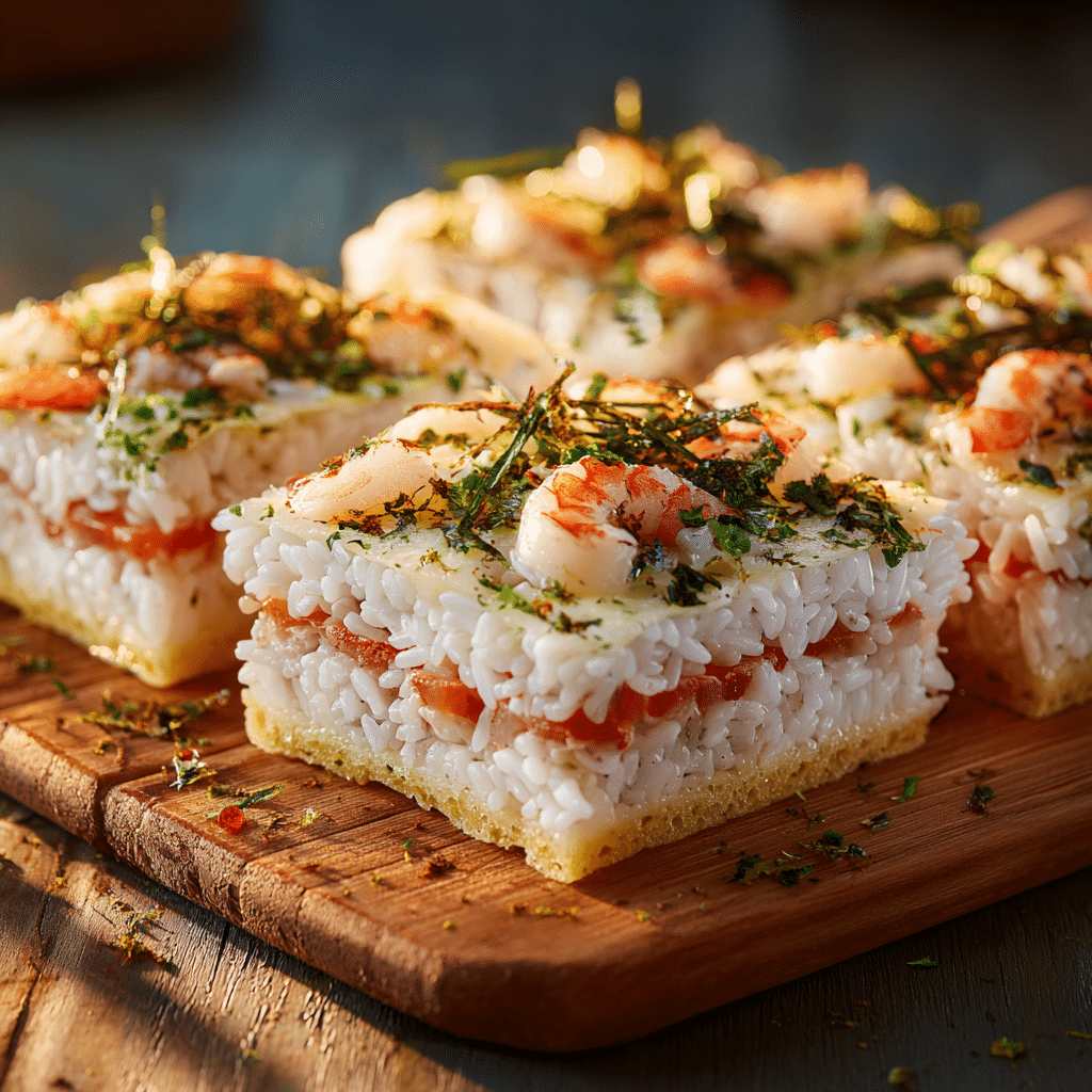 Creamy Sushi Bake Flatbread Recipe - Recipe Image