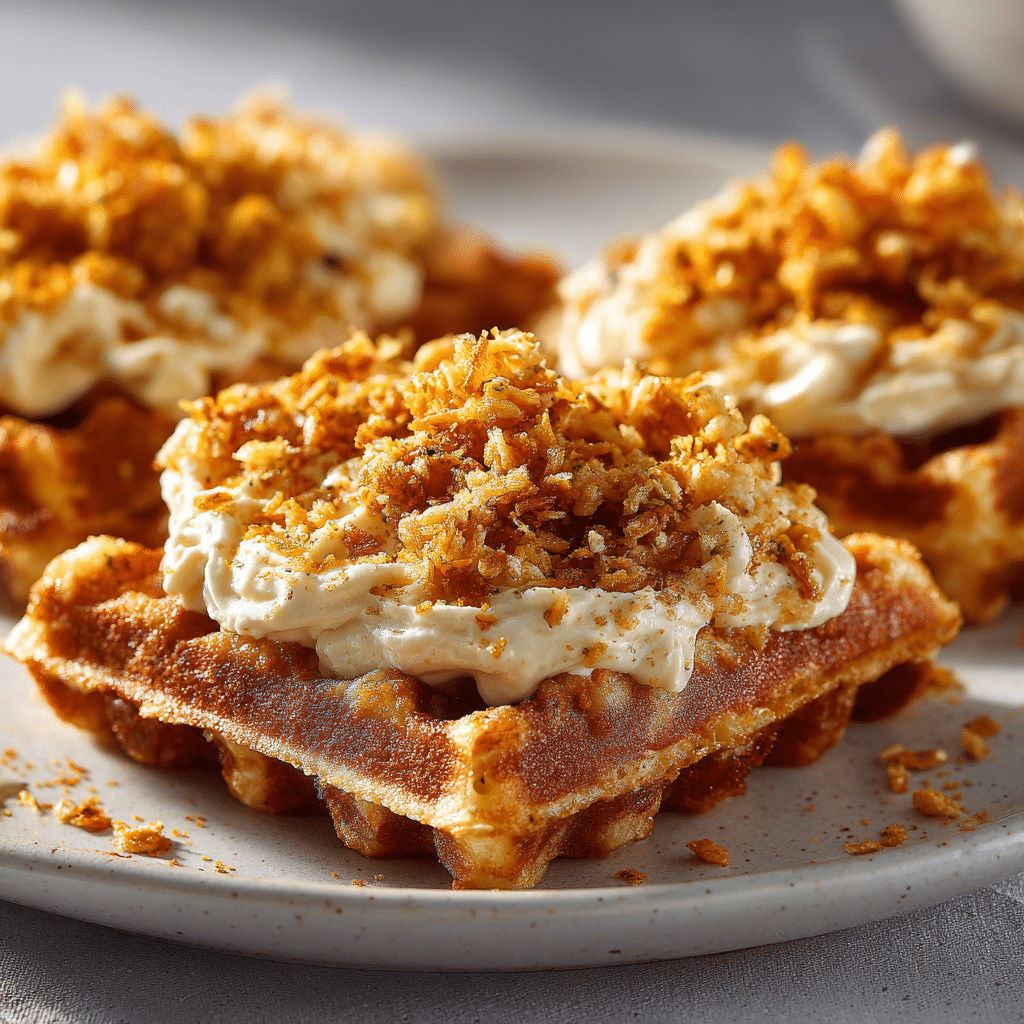 Crispy Rice Waffles with Creamy Spread Recipe - Recipe Image