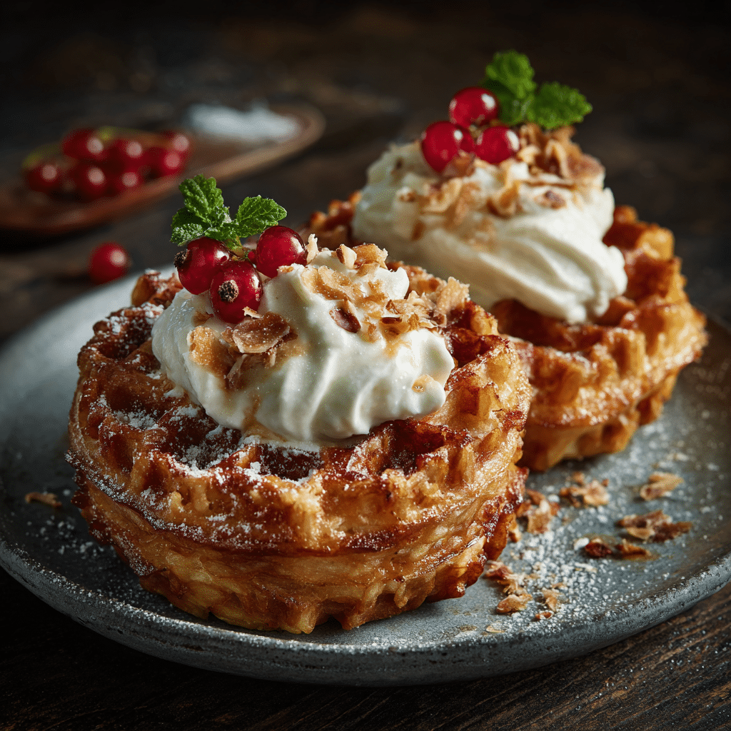 Crispy Rice Waffles with Creamy Spread Recipe - Recipe Image