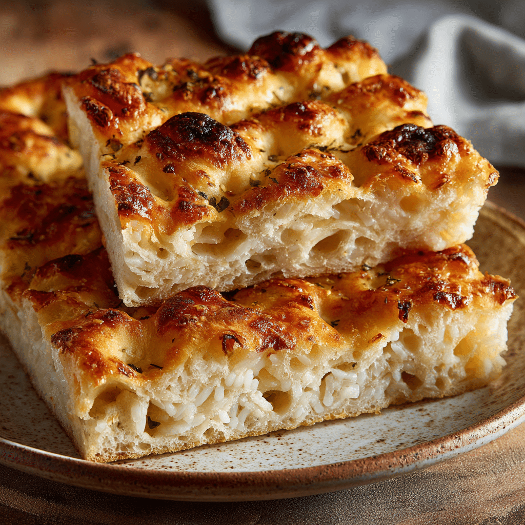 Creamy Rice-Stuffed Focaccia Bake Recipe - Recipe Image
