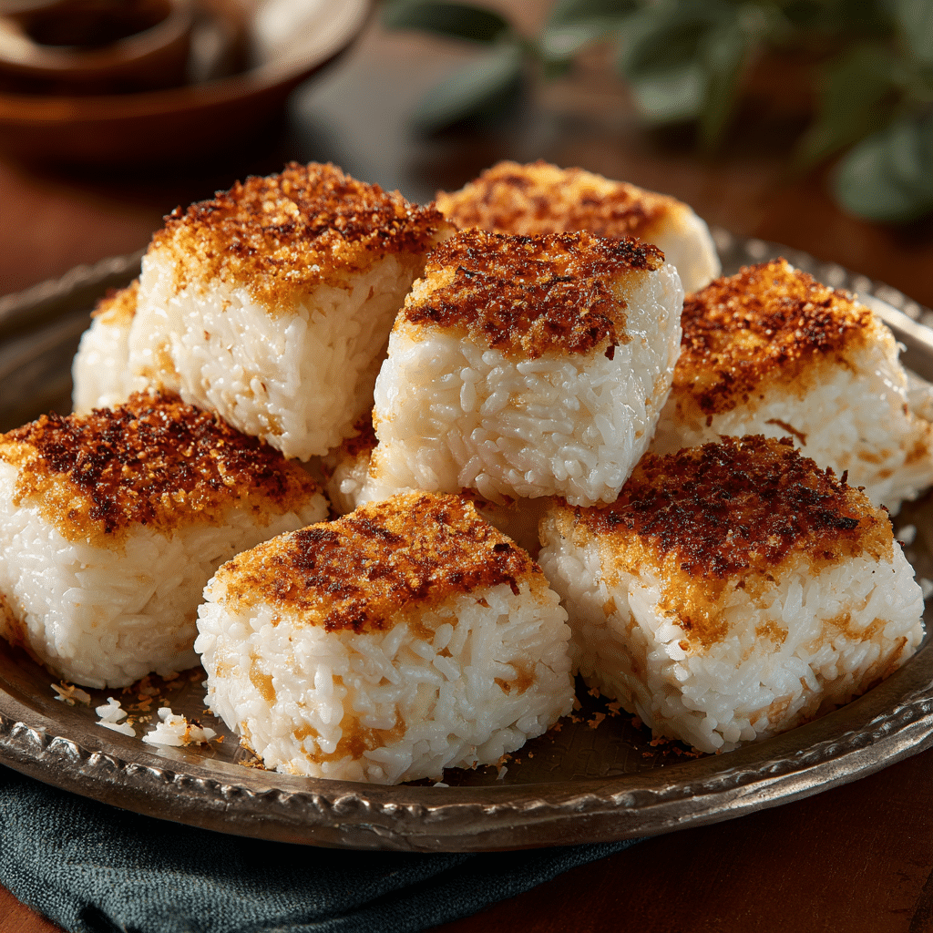 Creamy Rice-Stuffed Rice Balls Sheet Bake Recipe - Recipe Image