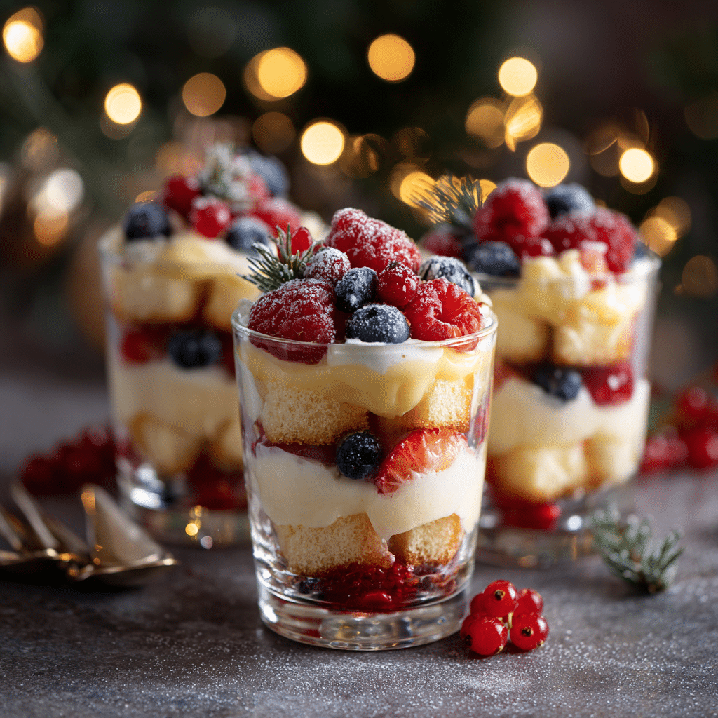 Creamy Christmas Trifle Parfait Shots Recipe - Recipe Image