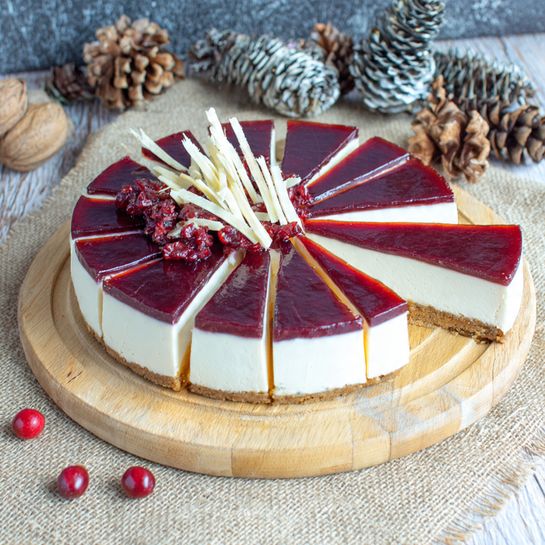 Christmas Cranberry Jam White Chocolate Mousse Cheesecake Recipe