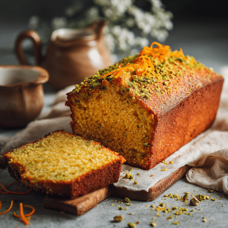 Orange Cardamom Pistachio Tea Cake Recipe