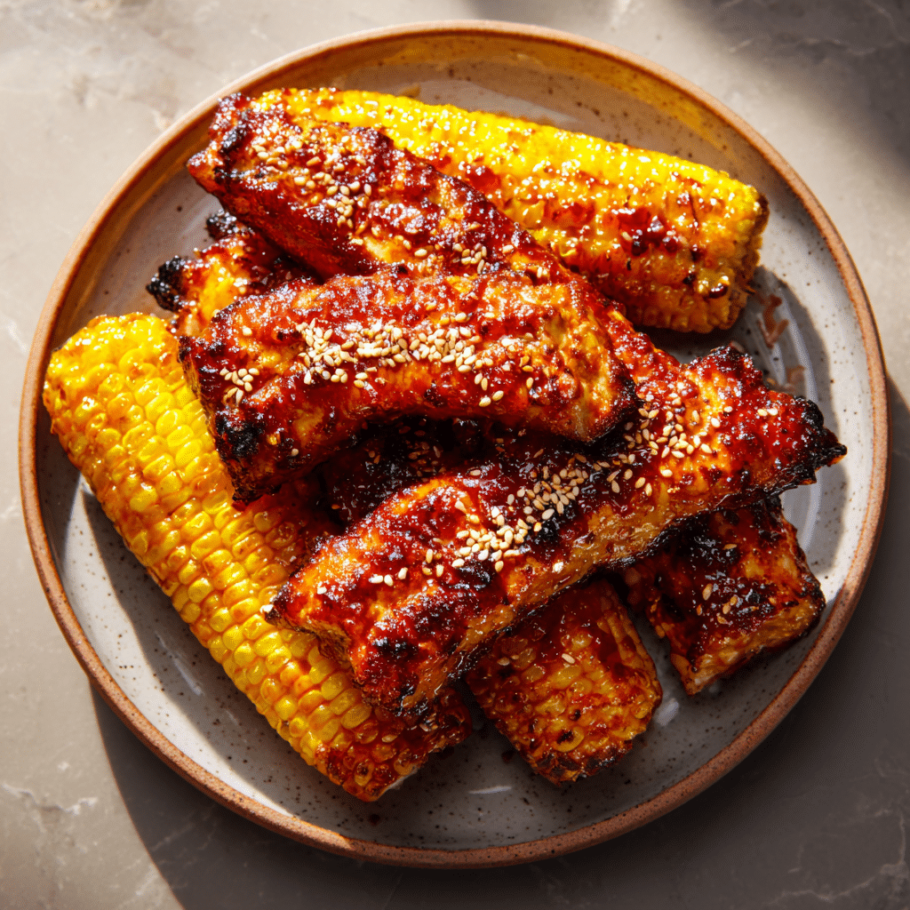 Gochujang Honey Butter Corn Ribs Recipe
