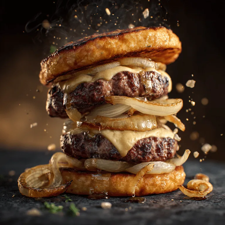 Stuffed Onion Smash Burgers (No Bun) Recipe