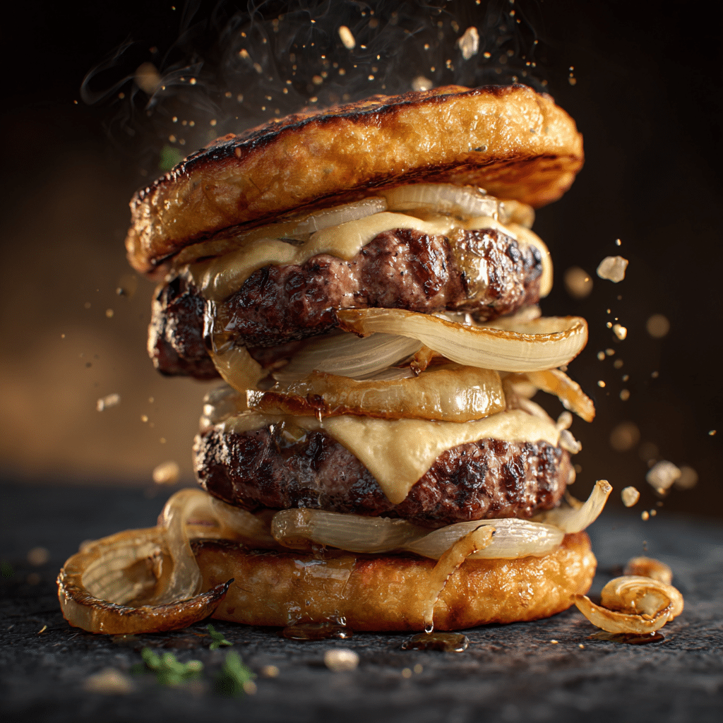 Stuffed Onion Smash Burgers (No Bun) Recipe