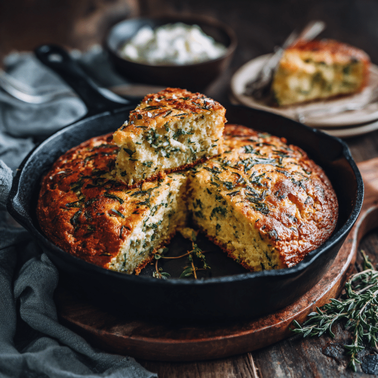 Savory Herb Yogurt Skillet Cake Recipe