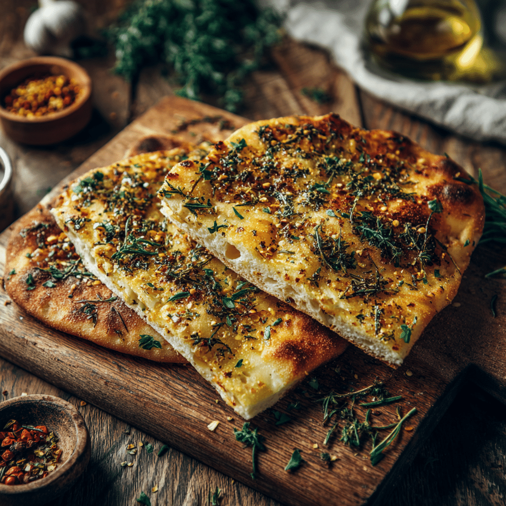 Baked Savory Yogurt Flatbread Recipe