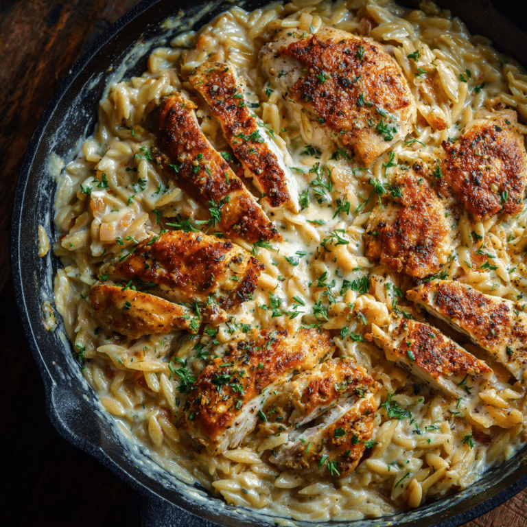 Simple One-Pan Creamy Chicken Orzo Recipe